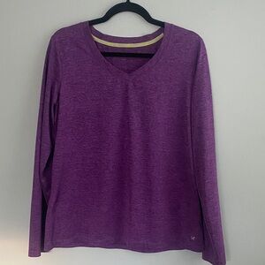 Purple V-Neck Long Sleeve Women's Top